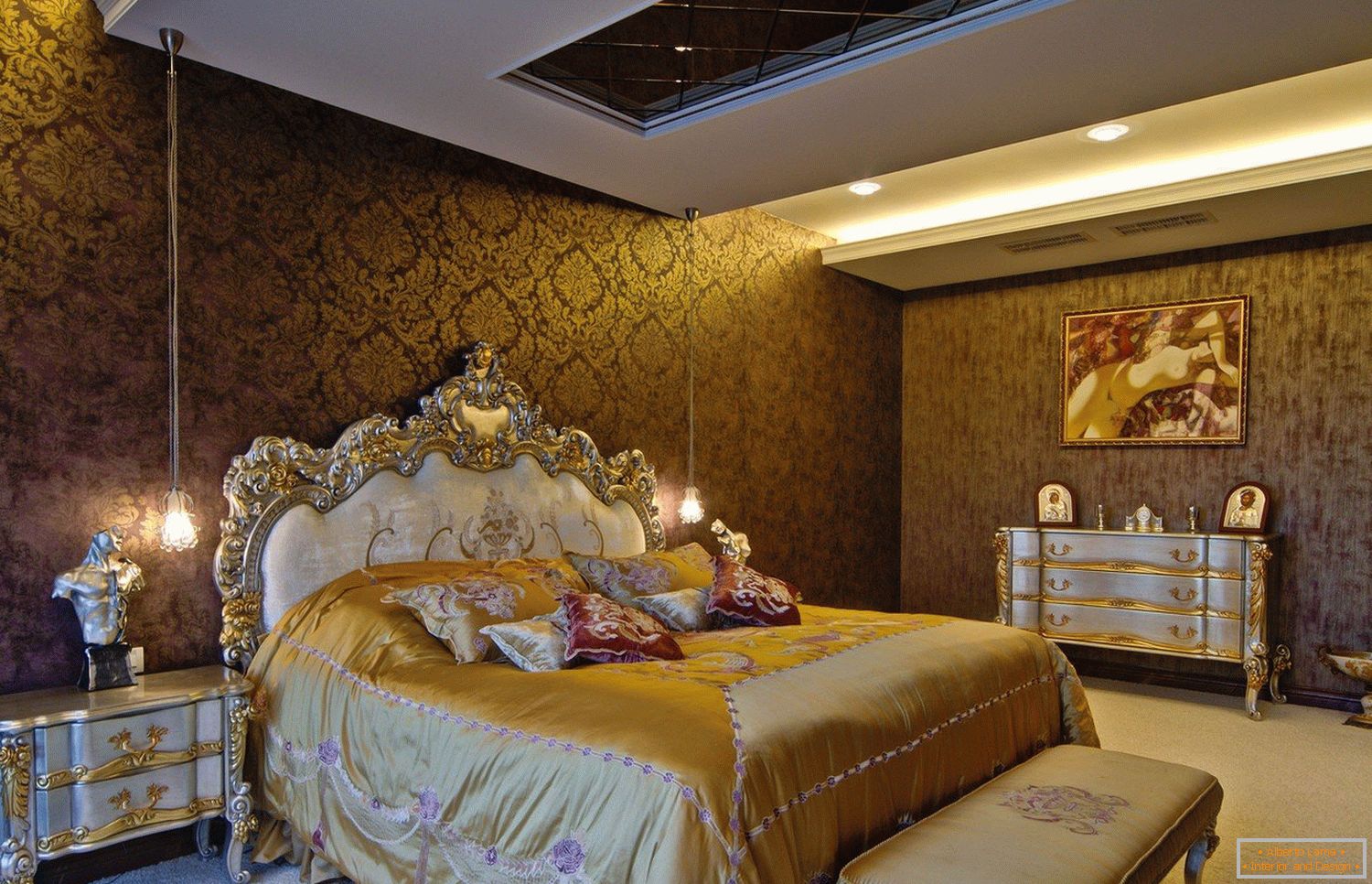 Zlatni tonovi u dizajnu spavaće sobe